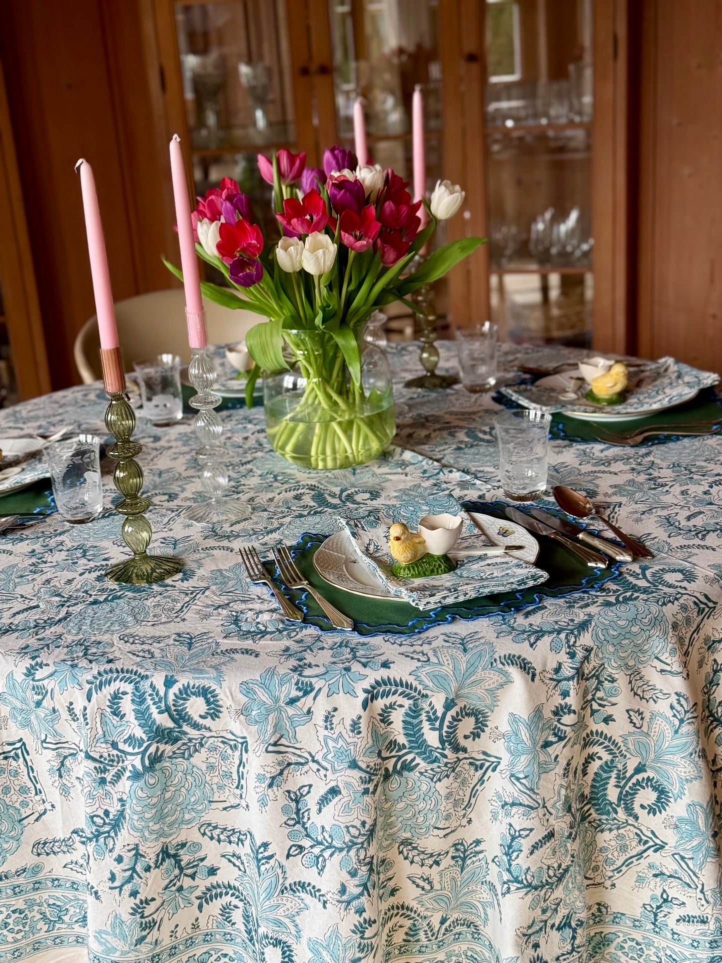 Gardenflowers blau & weiss Servietten - 4er Set