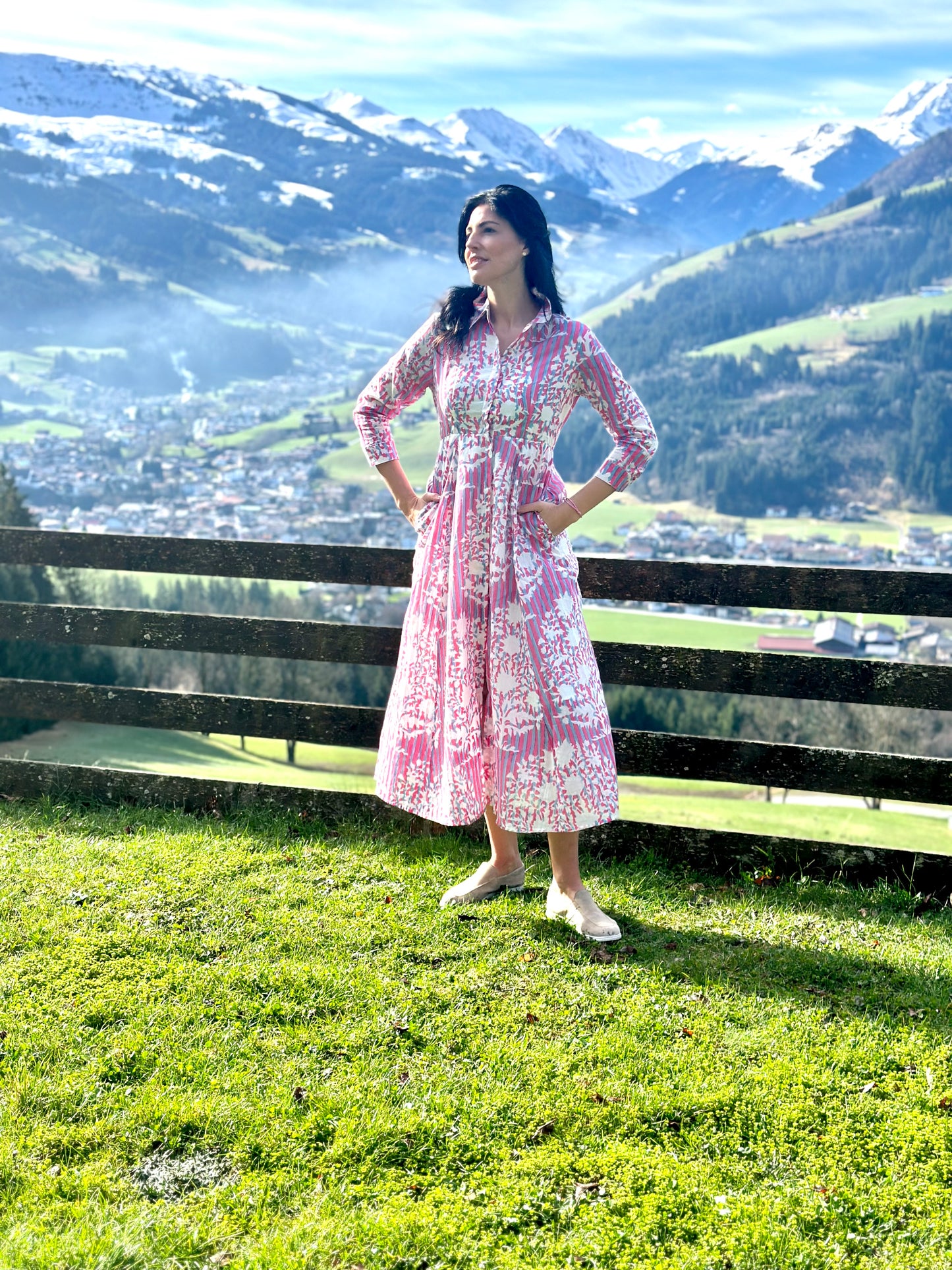 Hemdblusenkleid Streifenblüte