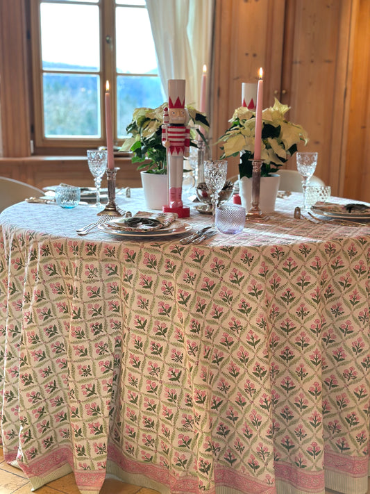 Blütenranke rosa Tischdecke