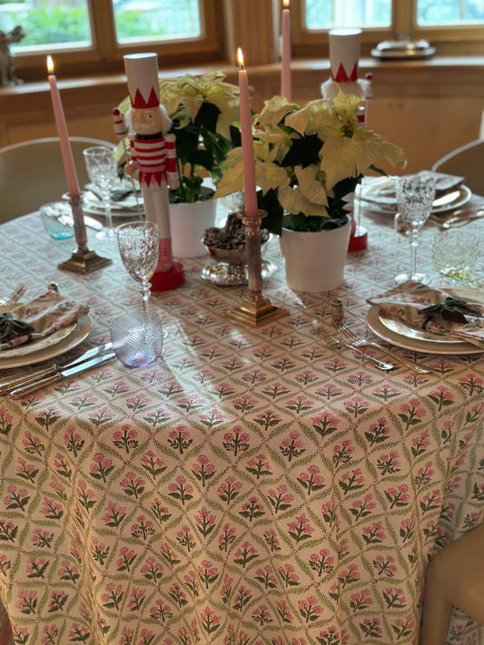 Blütenranke rosa Tischdecke