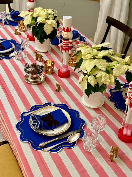 Valeria königsblaue Tischsets - 4 Sets mit 4 Servietten