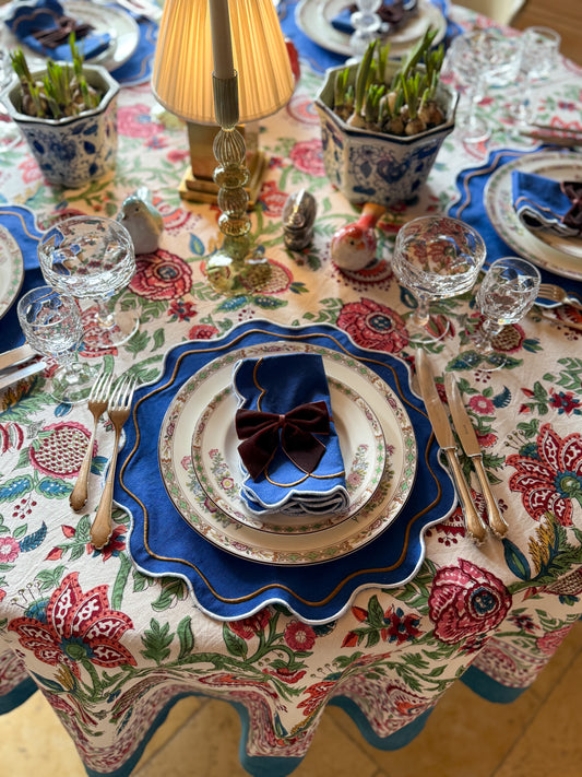 Gardenia Rot & Blau Tischdecke