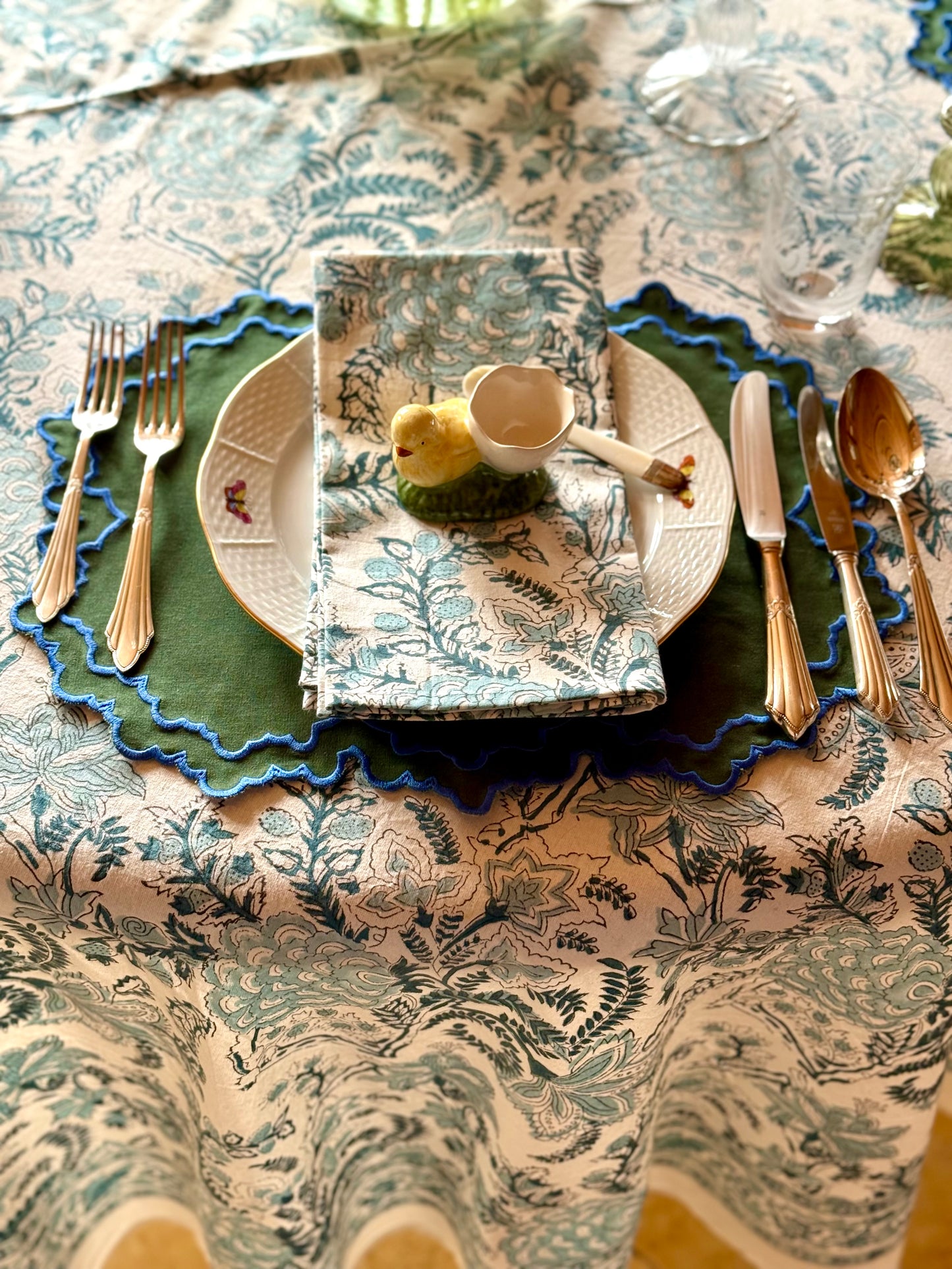 Gardenflowers blau & weiss  Servietten - 4er Set