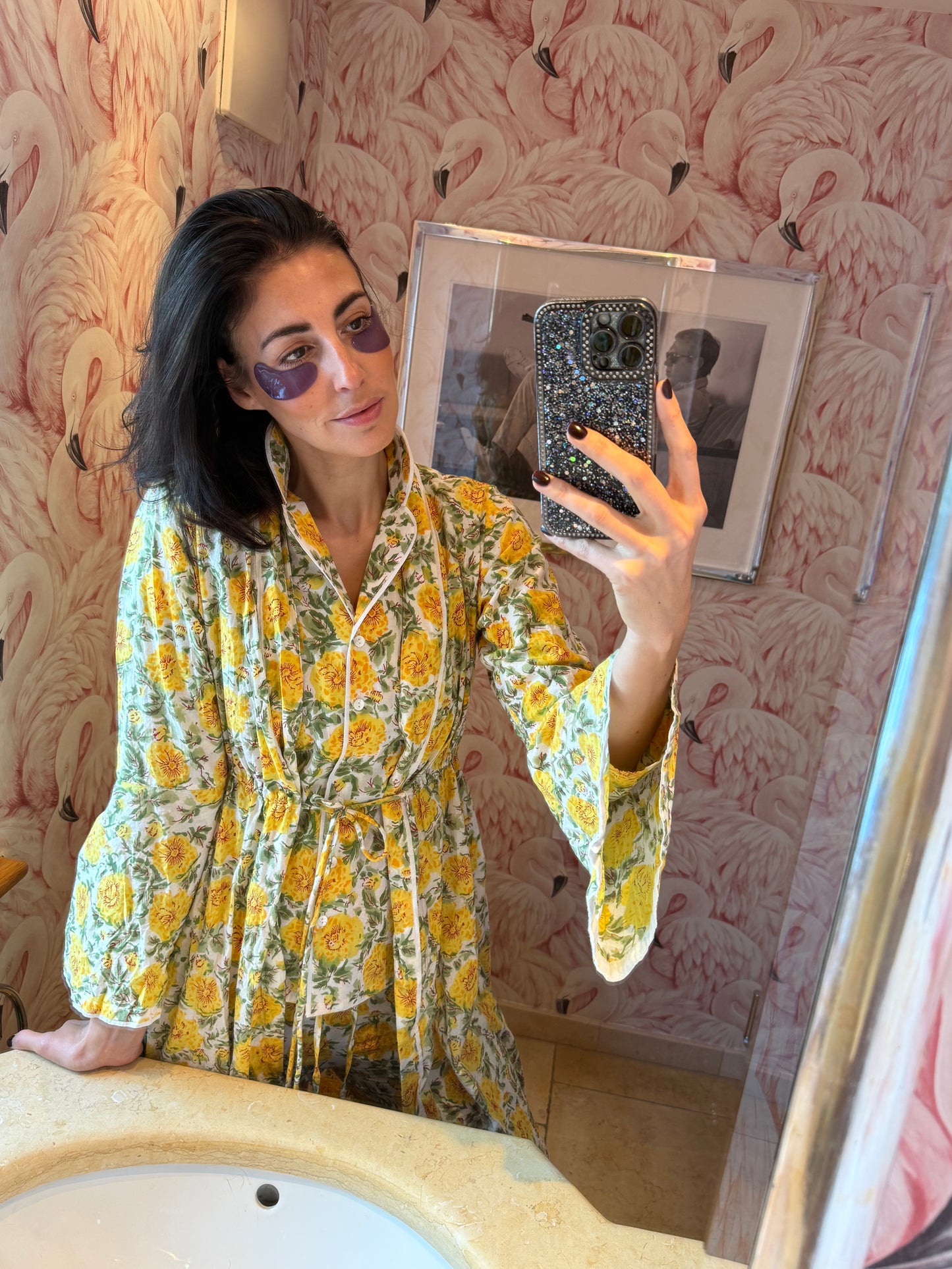 Pyjama Blütenliebe gelb