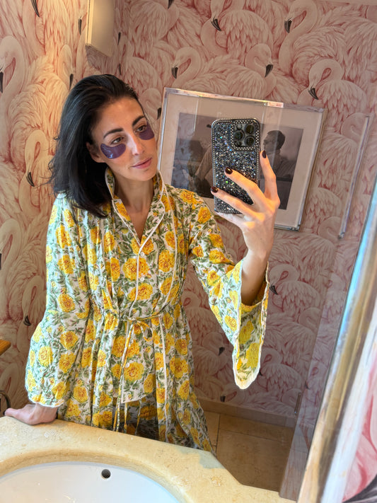 Pyjama Blütenliebe gelb