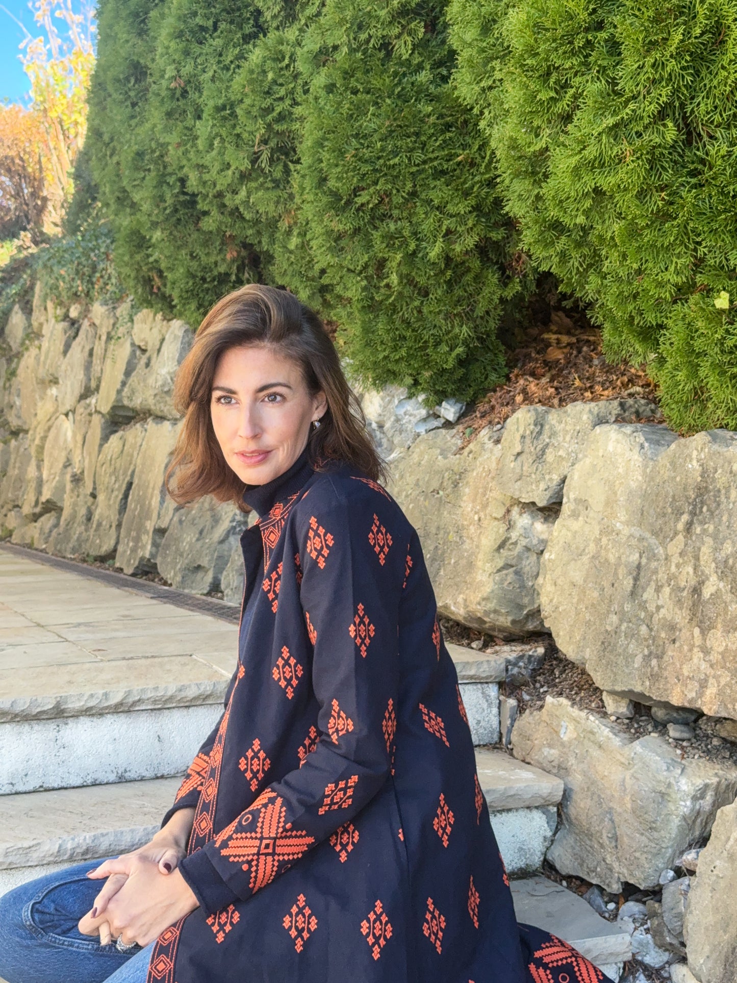 Gehrock THERESIA dunkelblau-orange