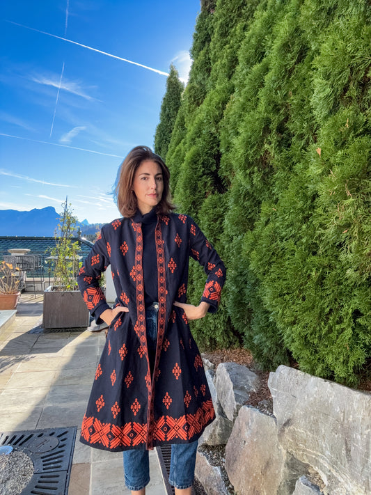 Gehrock THERESIA dunkelblau-orange