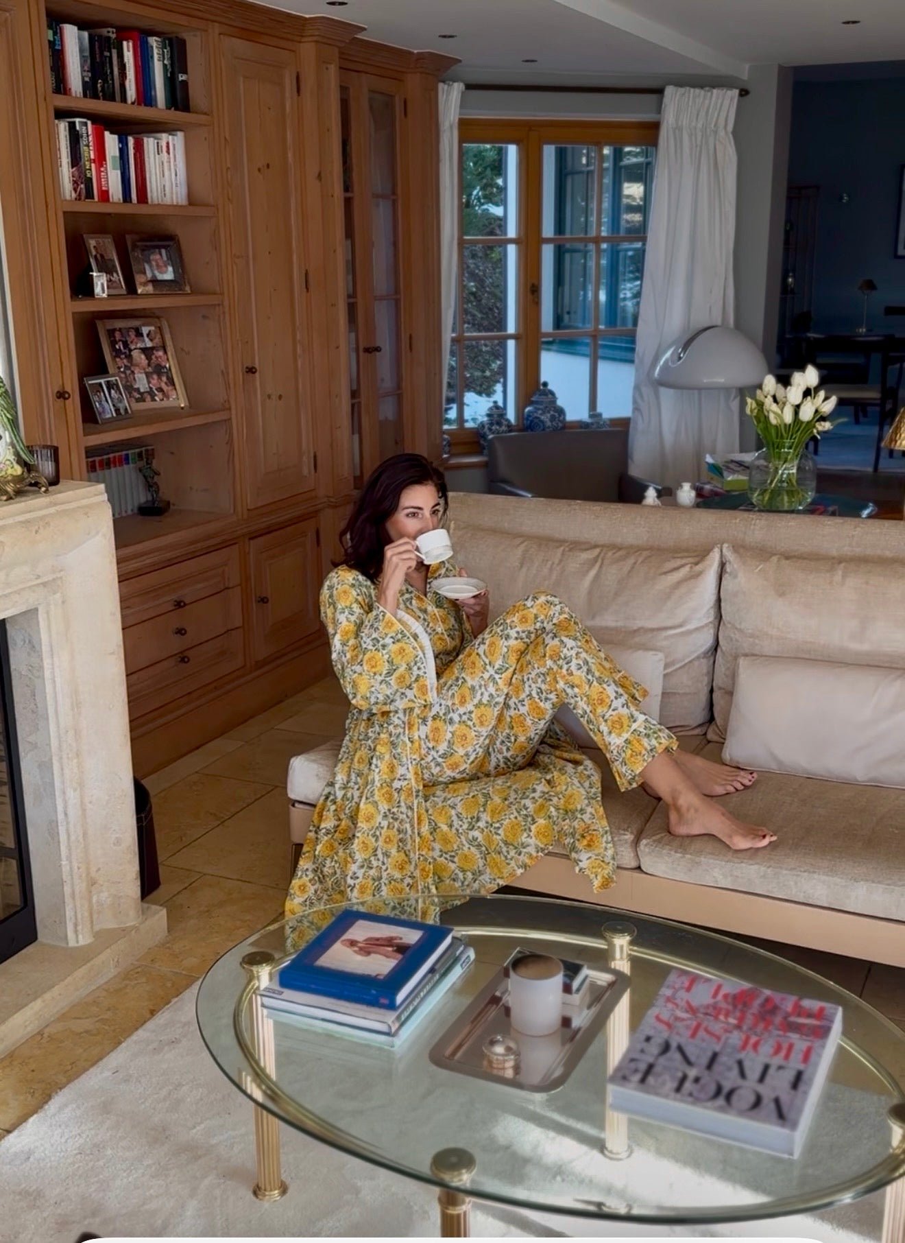 Pyjama Blütenliebe gelb