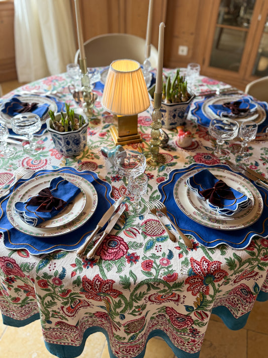 Gardenia Rot & Blau Tischdecke