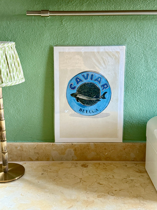 Druck Anna von Schönborn "Kaviar" blau