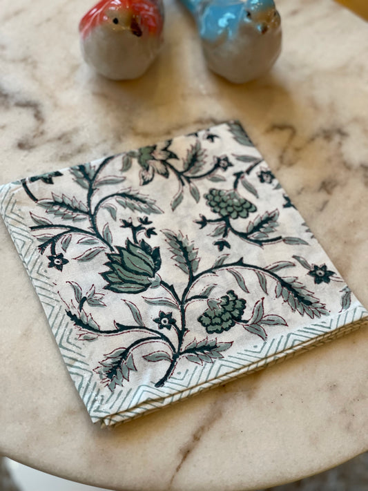 Winterblüte grün Servietten - 4er Set