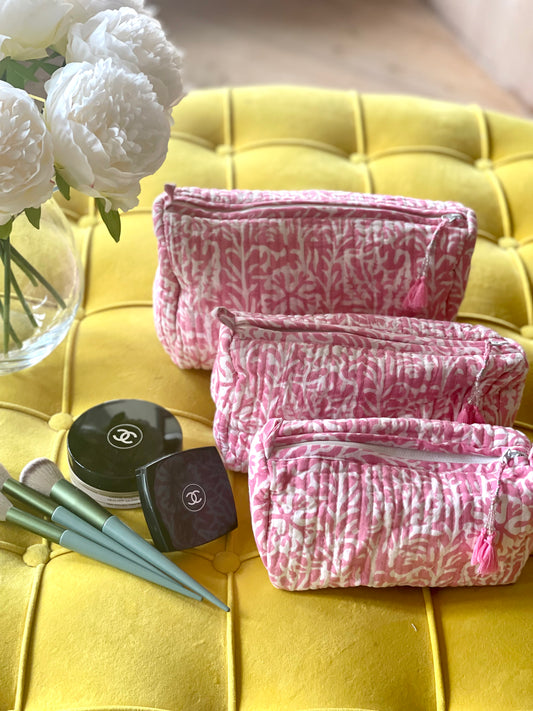 Blütengarten rosa Beauty Bags - 3er Set